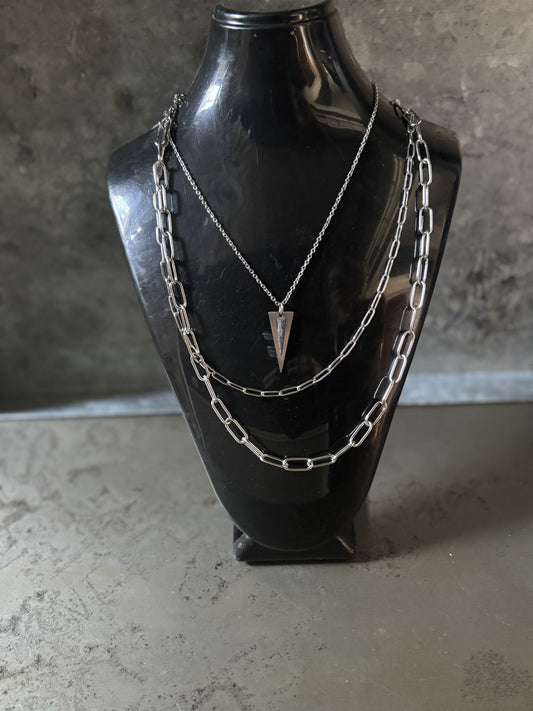 2 Piece Trigon Necklace Set